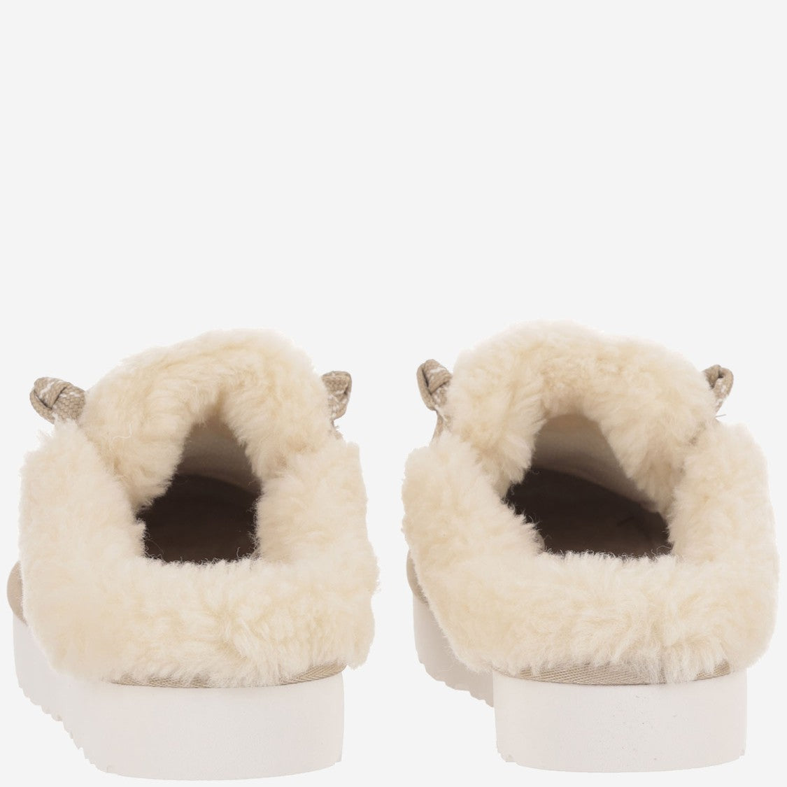 Ugg Beige Suede Flat Shoes With Plush Lining