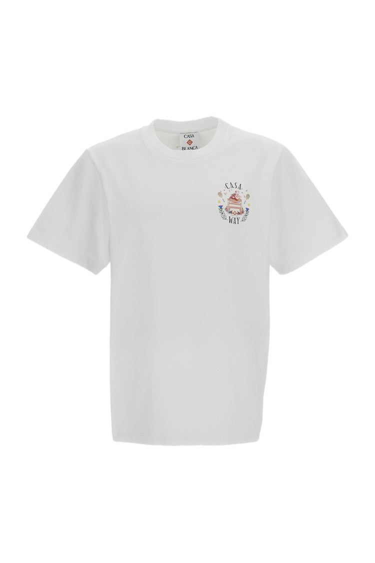 Casablanca White Printed Cotton T-Shirt