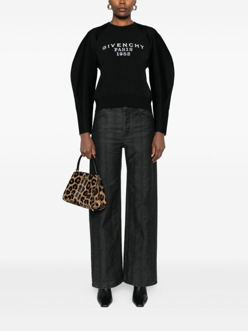 Givenchy Cropped Black Sweater With Logo