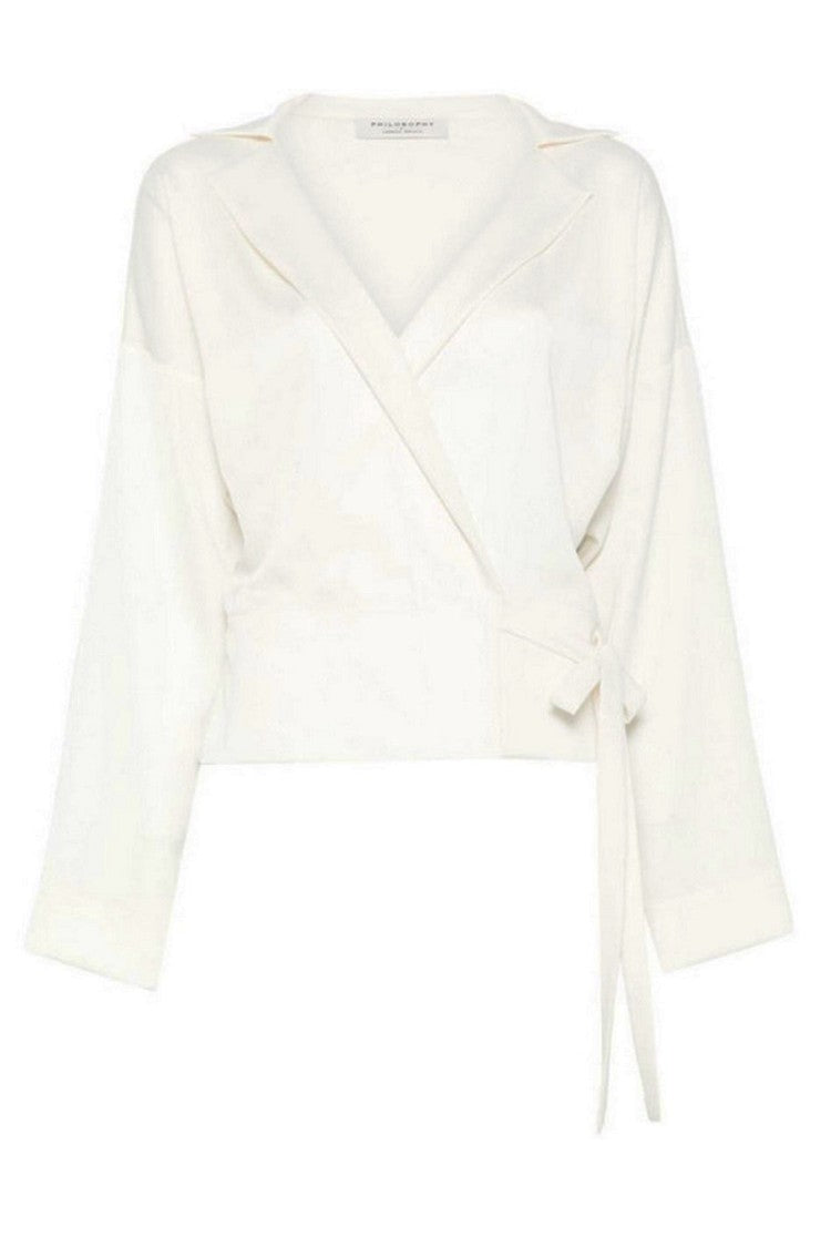 Philosophy Di Lorenzo Serafini Wrap Design Shirt With Deep V-Neckline