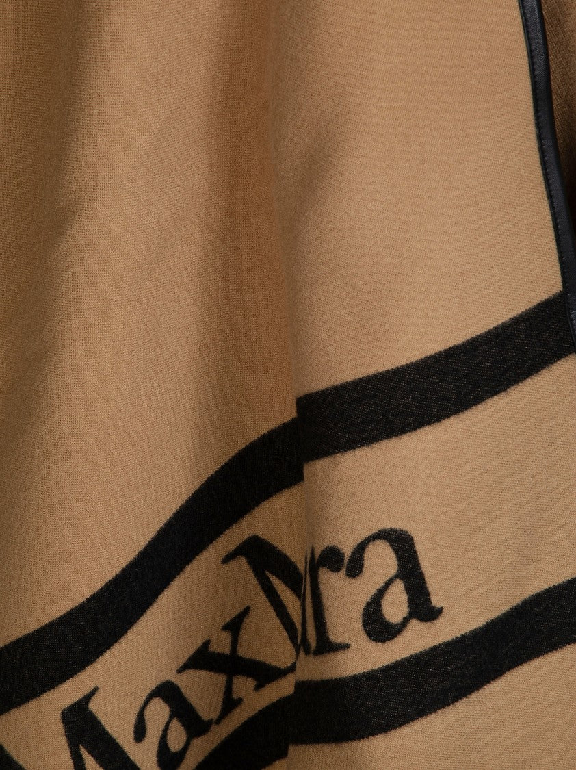 Max Mara Camel Aris Fringed Stripe Scarf