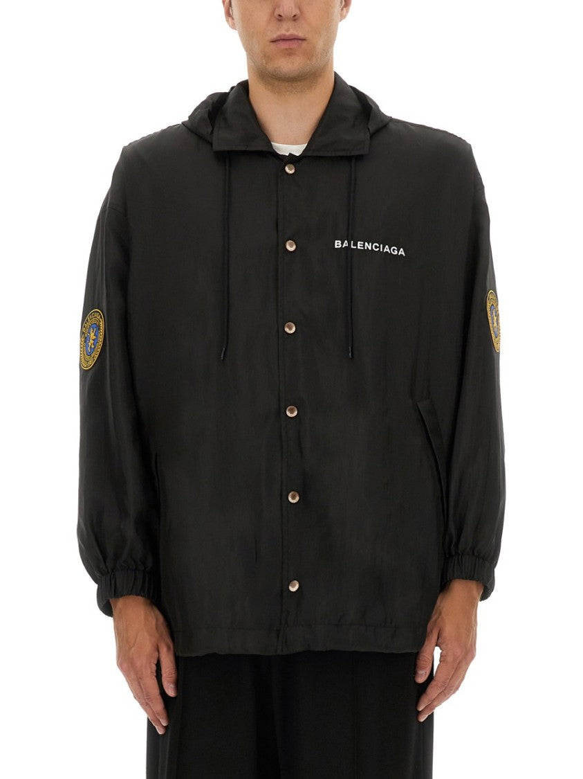 Balenciaga Windbreaker With Hood And Drawstring Closure