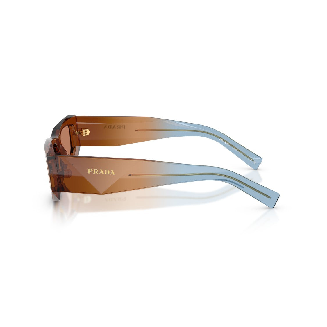 Prada 0Pr B19s Translucent Brown Angular Sunglasses