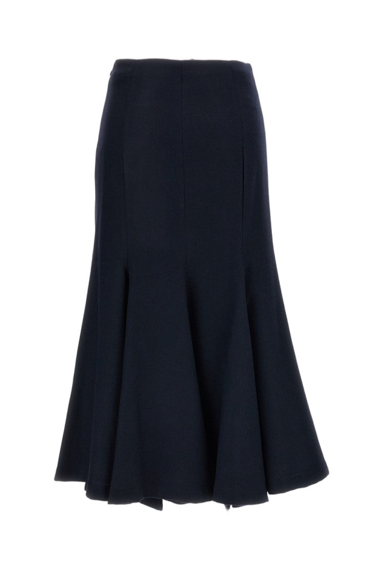 The Latest Blue Erica Wool-Blend Midi Skirt