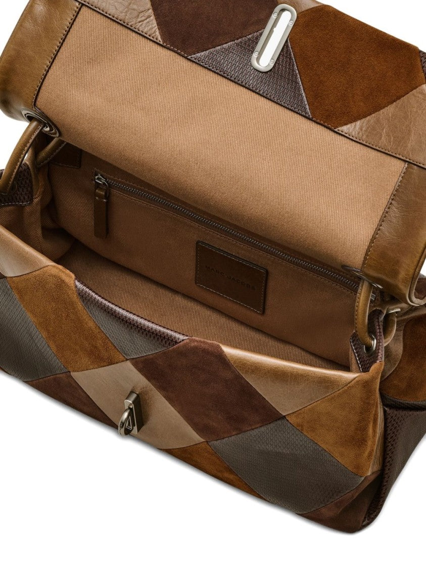 Marc Jacobs Patchwork Shoulder Bag In Rich Brown Calf Leather
