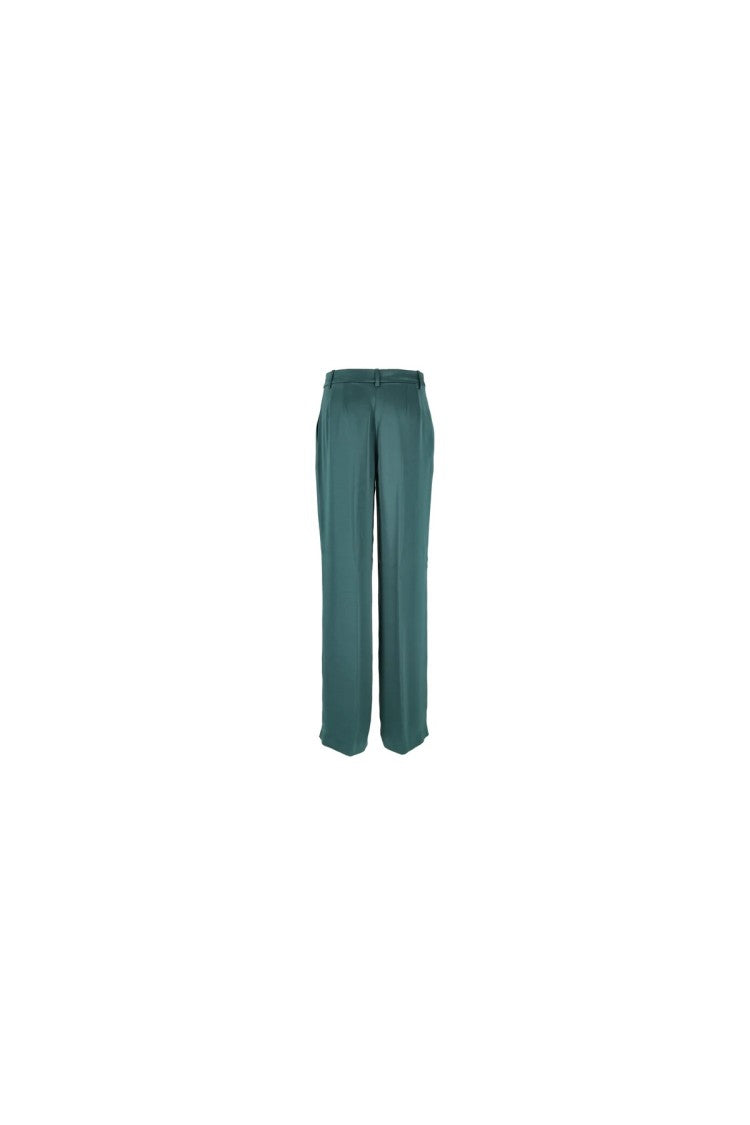 Pinko Green Acetate-Blend Wide-Leg Pants
