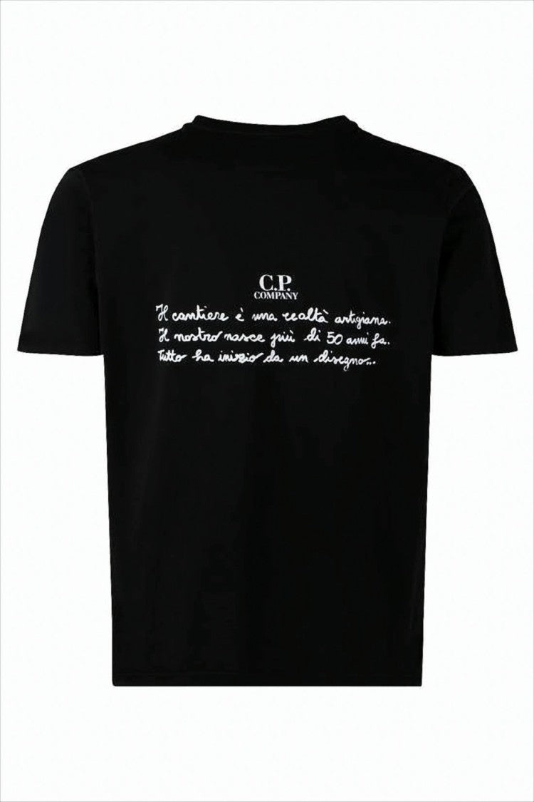 C.P. Company Monochrome Graphic Short-Sleeve T-Shirt With Handwritten Detail
