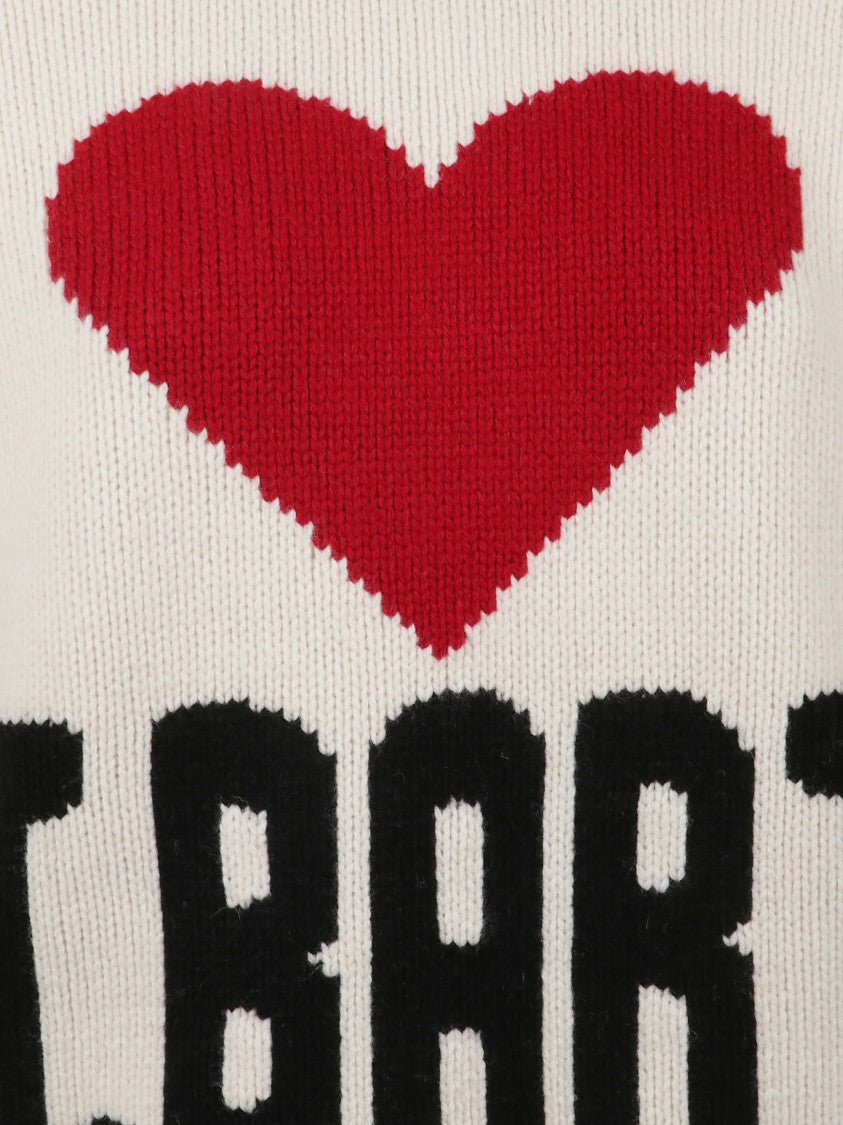 Mc2 Saint Barth Knitted Sweater With Heart Graphic