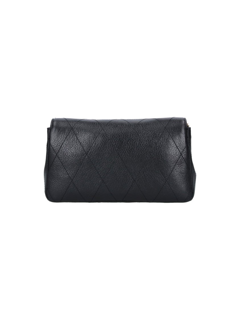 Tory Burch Black Leather Charlie Chain Wallet