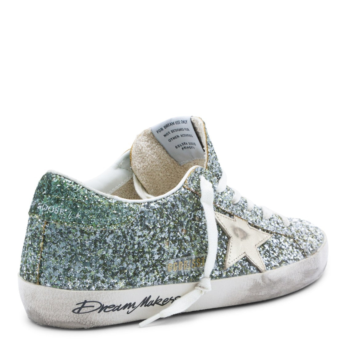 Golden Goose Silver Glitter-Covered Low-Top Sneakers