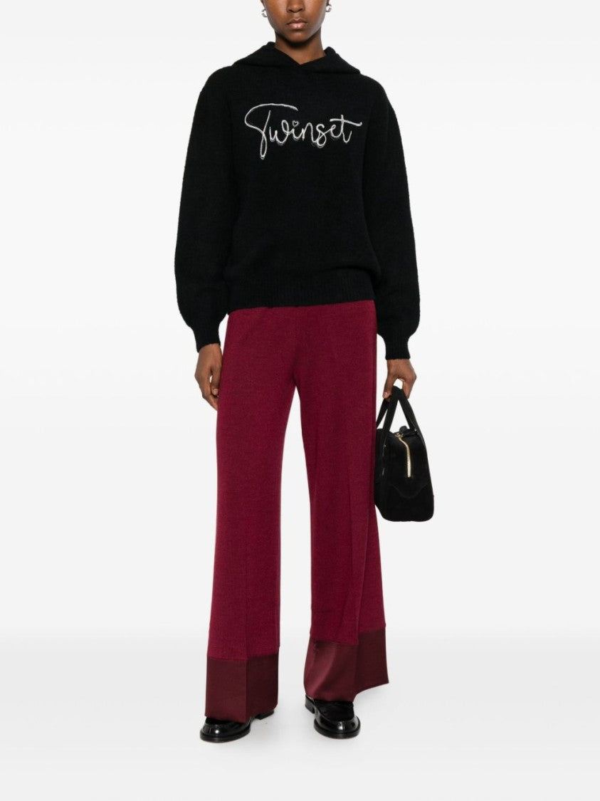 Twinset U&B Classic Black Sweater With Round Neckline And Long Sleeves