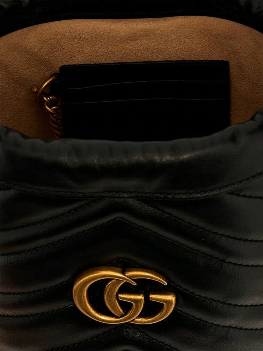 Gucci Quilted Black Leather Shoulder Bag