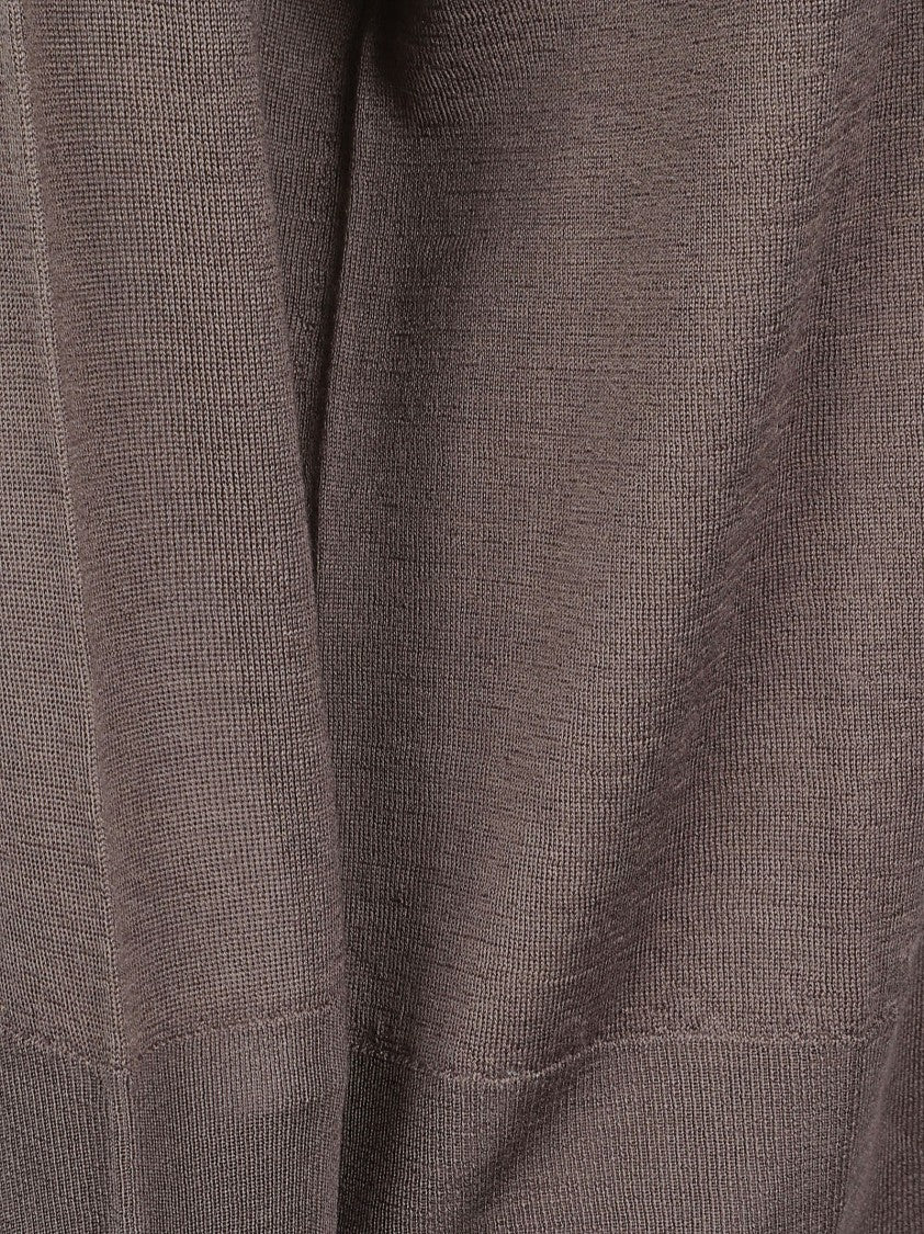 Wlns Cashmere Plain Knitted Crewneck Sweater
