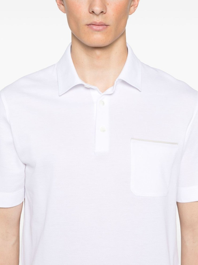 Ermenegildo Zegna Refined White Polo Shirt With Button Placket