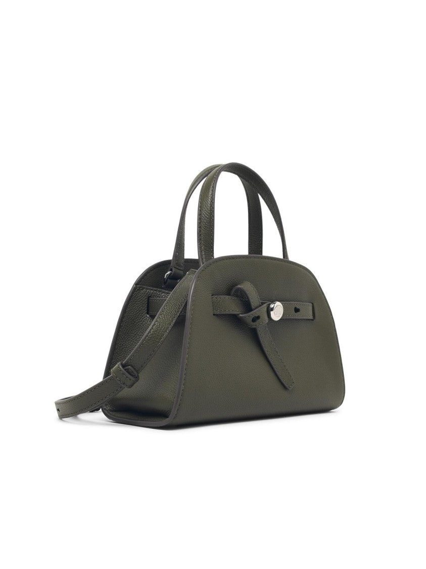 Tory Burch Romy Small Hammered Leather Top Case Bag - Green