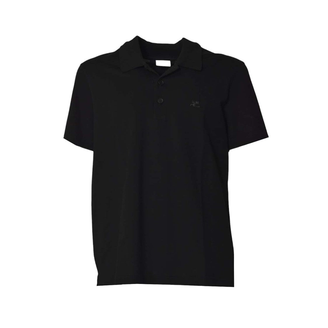 Courrèges Black Cotton Ac Piqué Polo Shirt