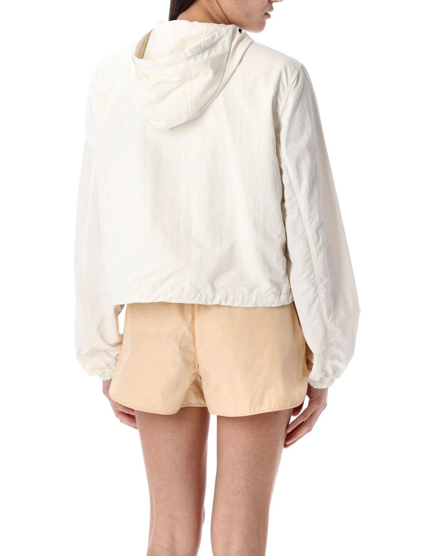 Burberry Cropped Off-White Nylon Burberry Jacket