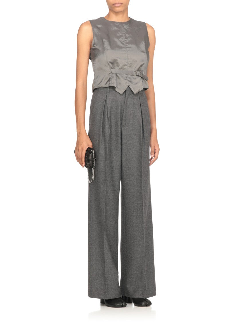 Mm6 By Maison Margiela Viscose Gilet With Rear Zip Fastening And Adjustable Straps