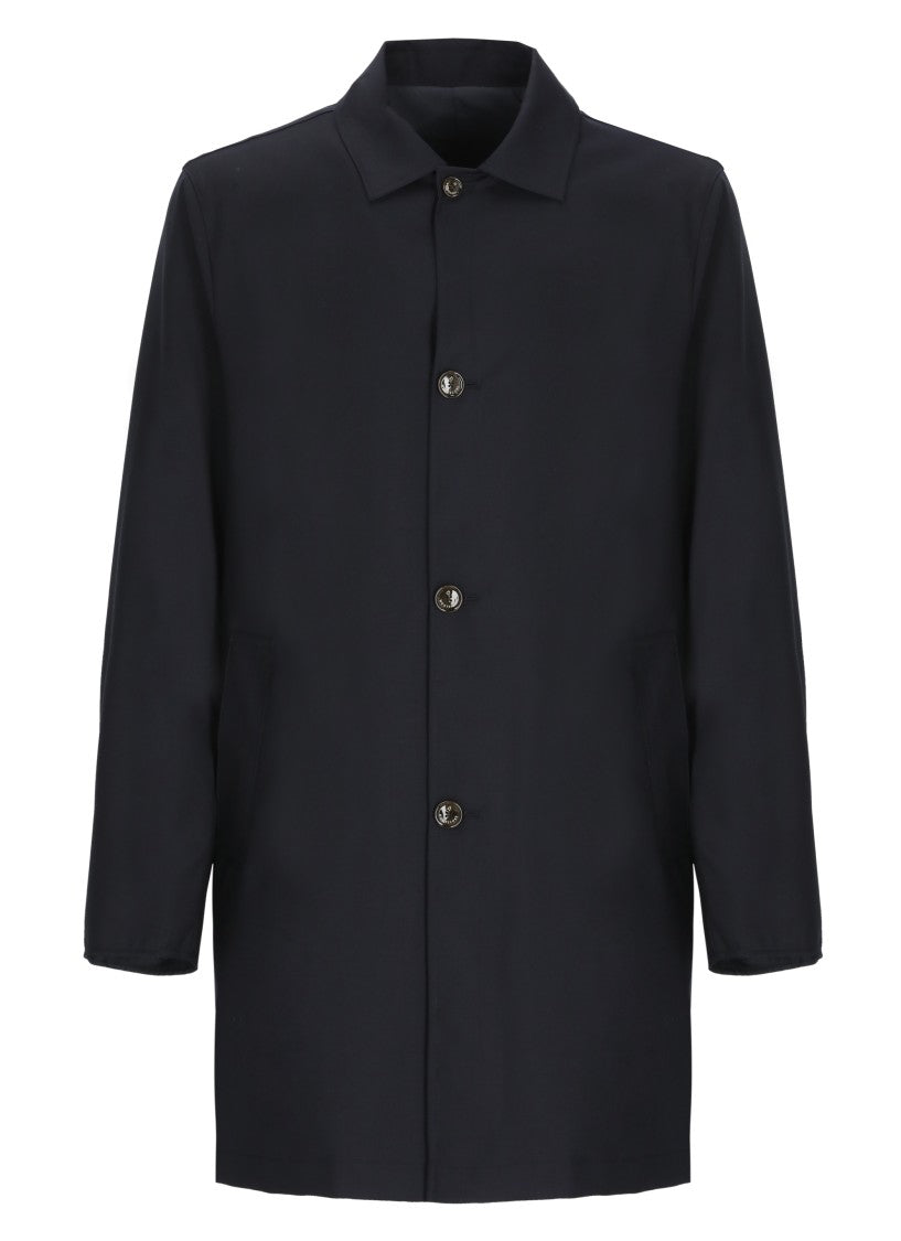 Montecore Dark Blue Wool Buttoned Jacket