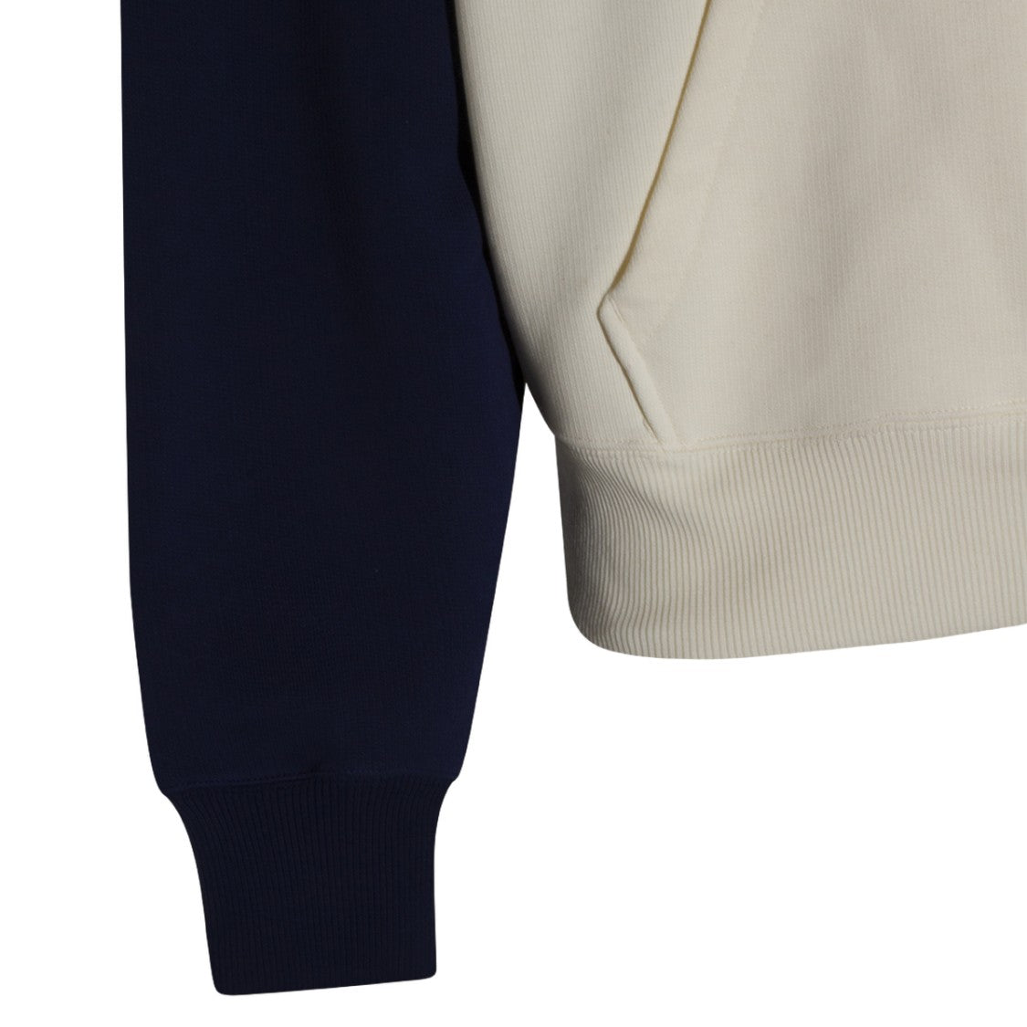 Ami Paris Two-Tone Hoodie With Textured Heart Emblem