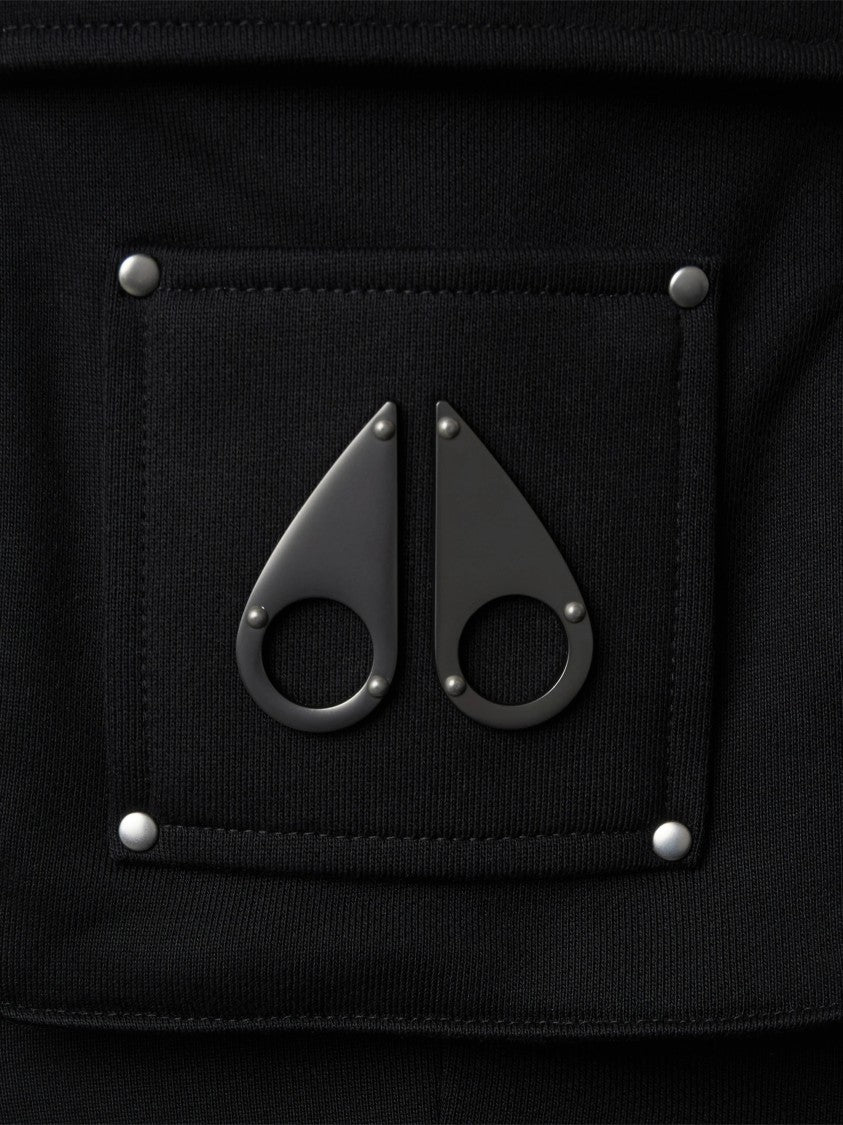 Moose Knuckles Relaxed Black Cargo Jogger Trousers With Adjustable Waistband