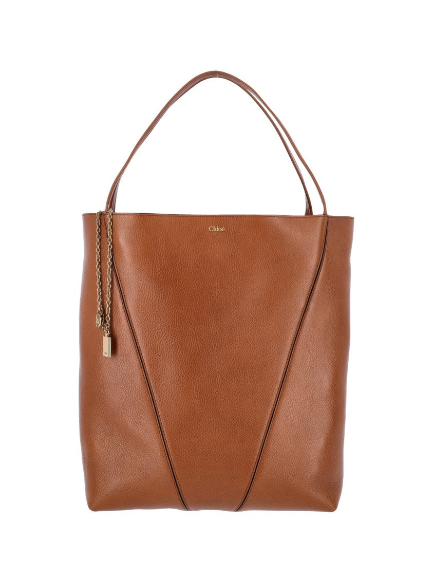 Chloé Brown Spin Large Calfskin Tote Bag