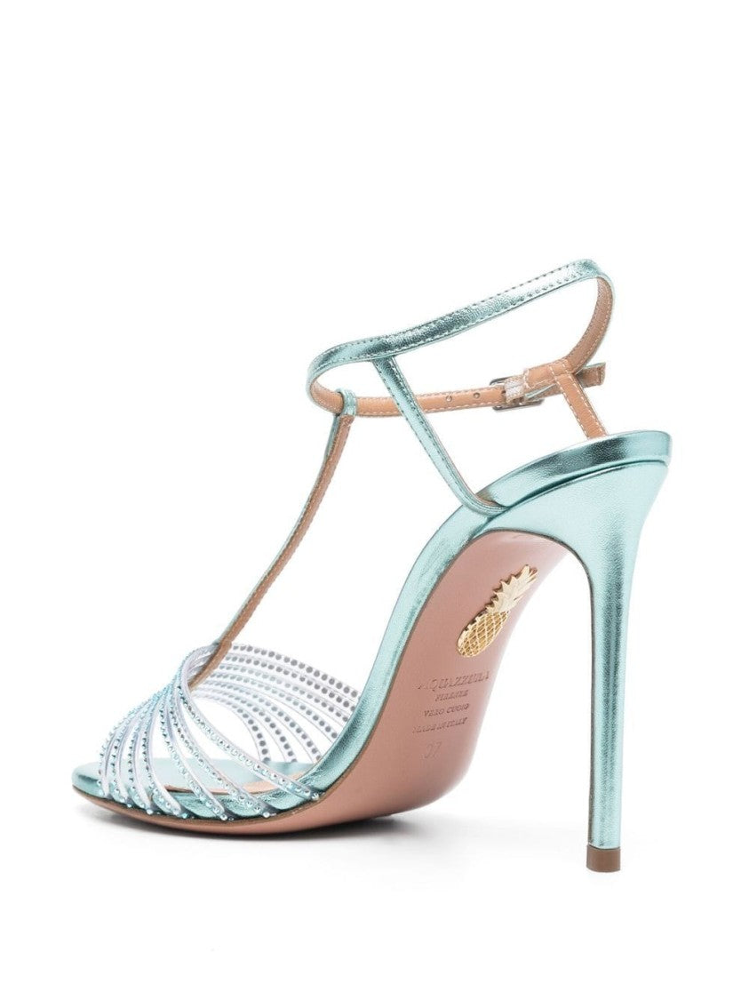 Aquazzura Aquazzura T-Bar Sandals With Crystal Embellishments