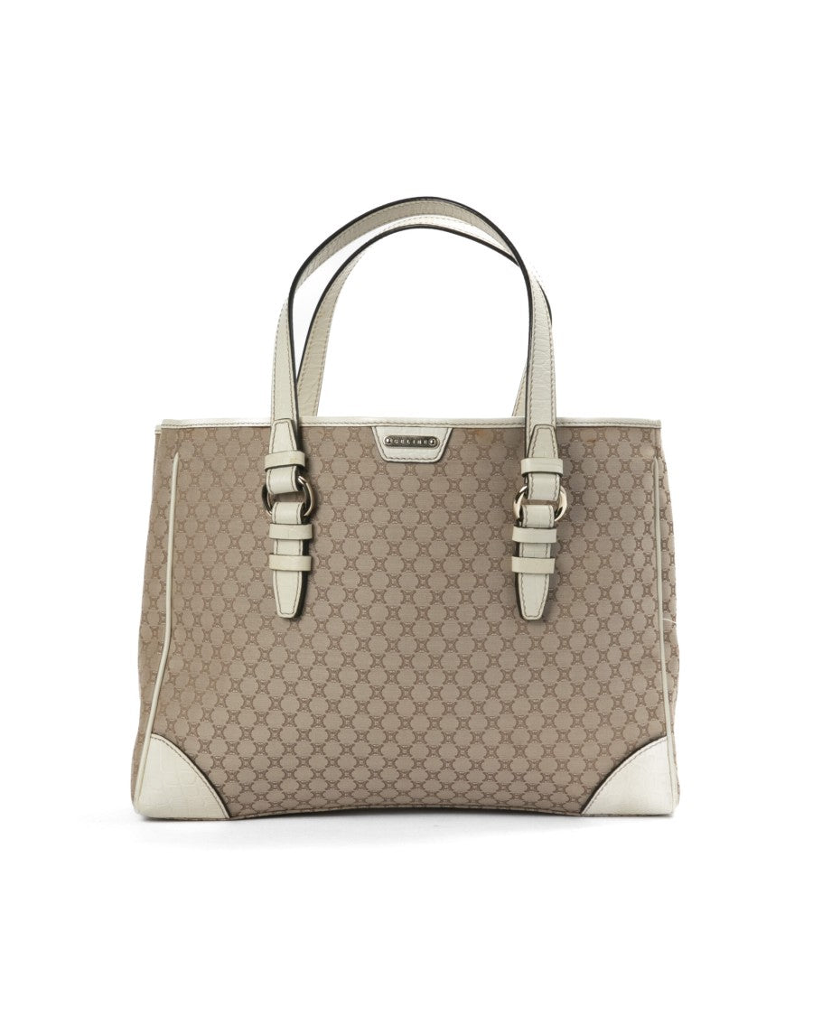 Celine Macadam Square Tote In White