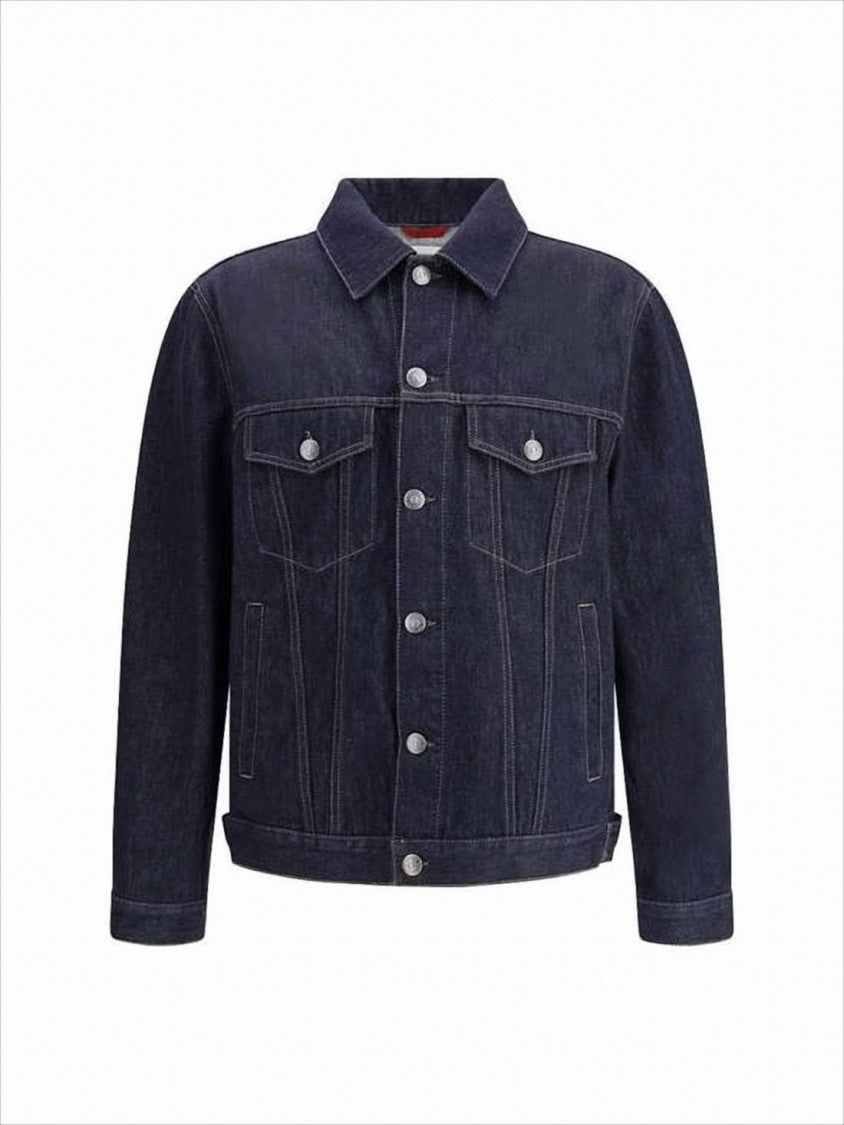 Brunello Cucinelli Deep Indigo Wash Denim Jacket
