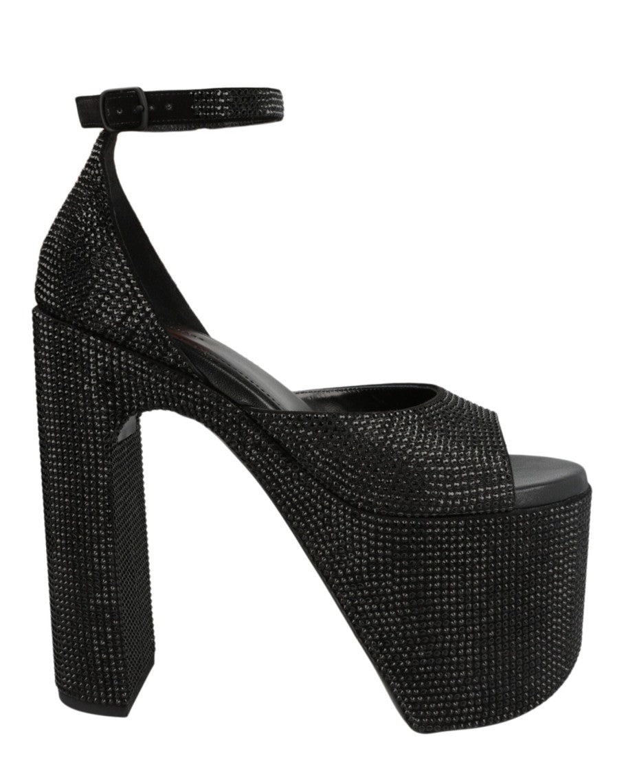 Balenciaga Strass-Embellished Platform Heels With Ankle Strap