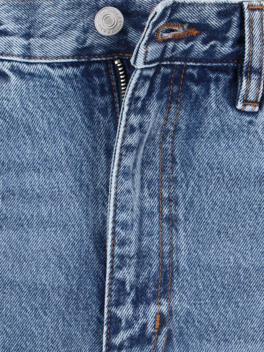 Frame Straight-Leg Design With Mid-Rise Waist And Finish