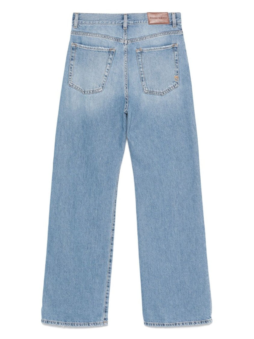 Pinko Wide-Leg Denim Jeans With Classic Five-Pocket Design
