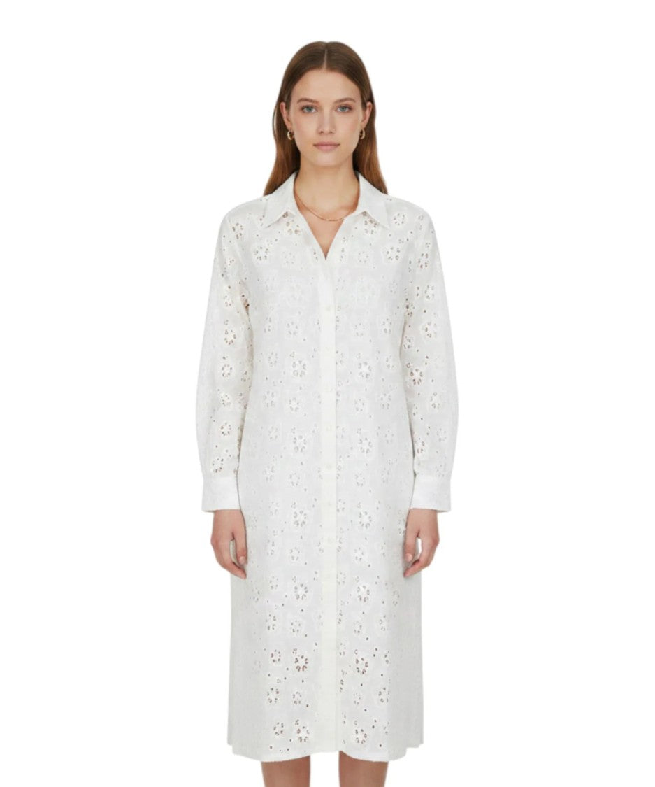 Mc2 Saint Barth Knee-Length Shirt Dress With Eyelet Pattern