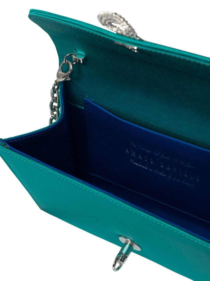 Amato Daniele Structured Light Blue Satin Crossbody Bag