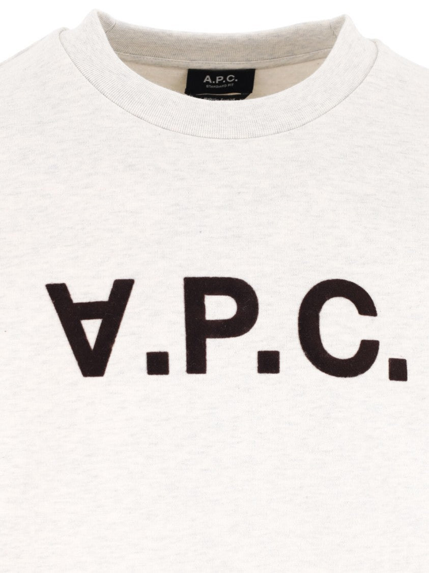 A.P.C. Grey Organic Cotton Ribbed Crewneck Sweatshirt