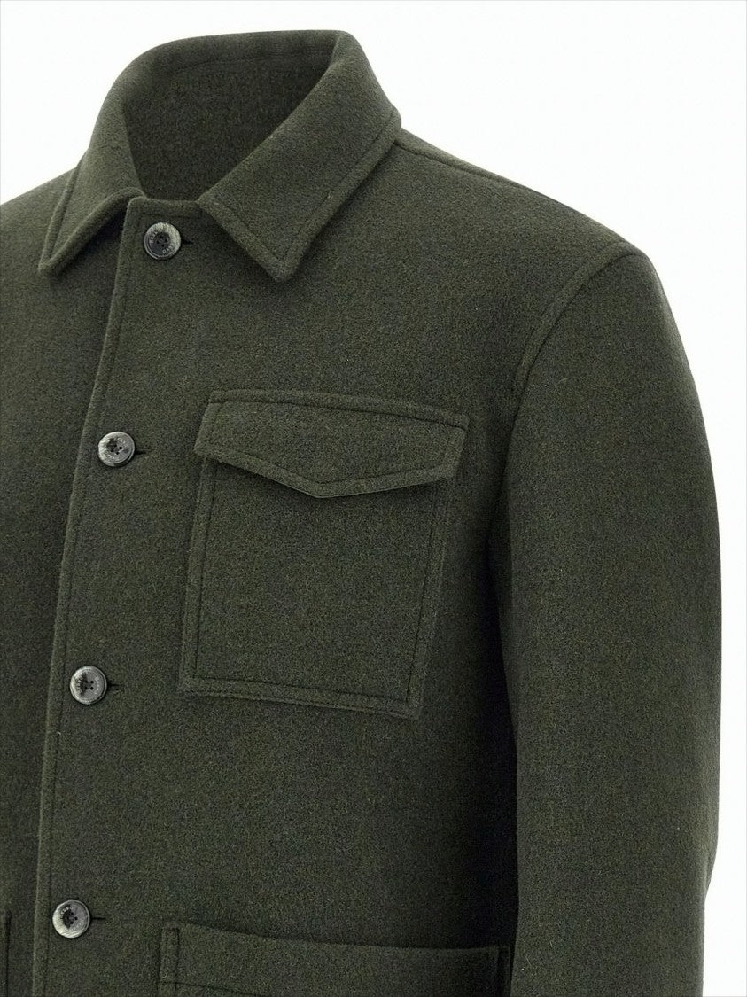 Herno Double-Fabric Jacket With Twill Wool Texture