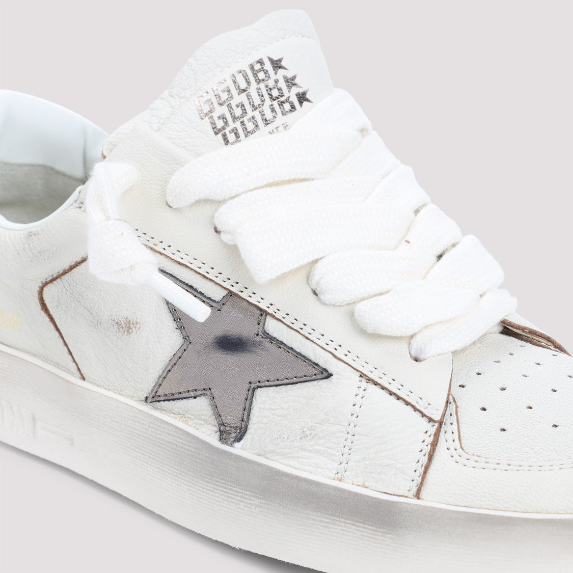 Golden Goose White Goat Leather Stardan Sneakers