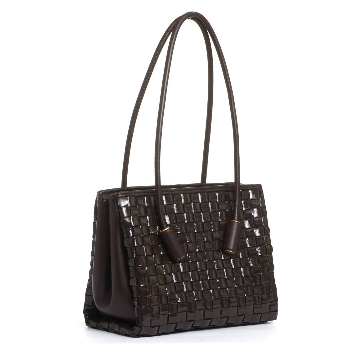 Themoirè Moor Brown Naplak Woven Bag