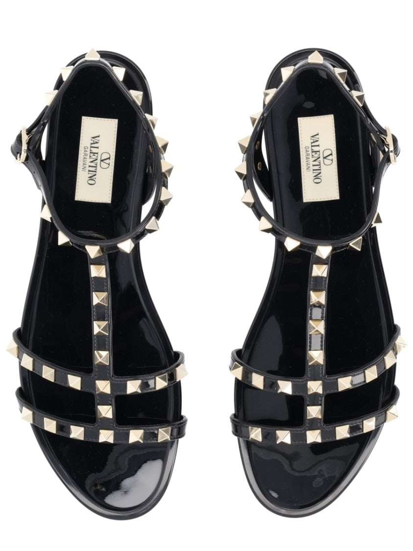 Valentino Garavani Rockstud Pyramid Studded Ankle Strap Sandals