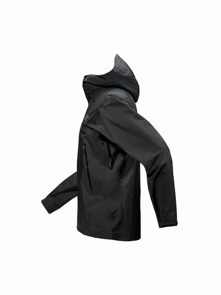 Arc'teryx Minimalist Black Nylon Casual Jacket With Adjustable Hood
