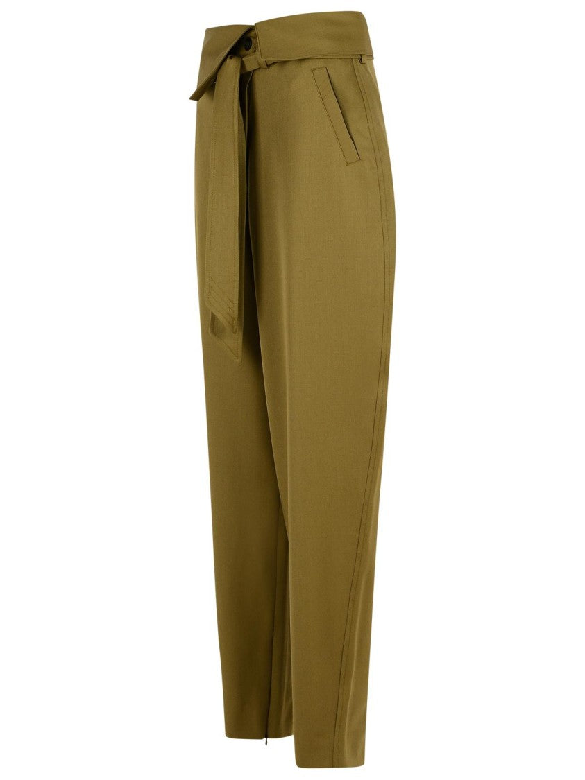 The Attico Green Virgin Wool Trousers
