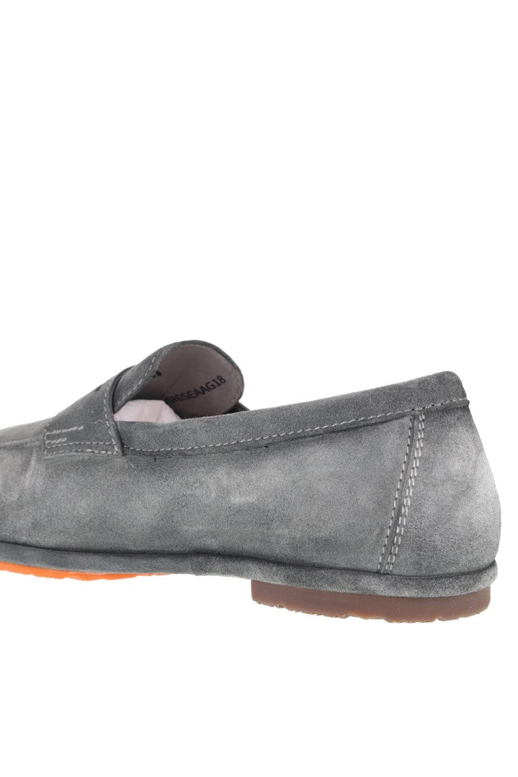 Santoni Carlo Suede Velatura Driver Loafers