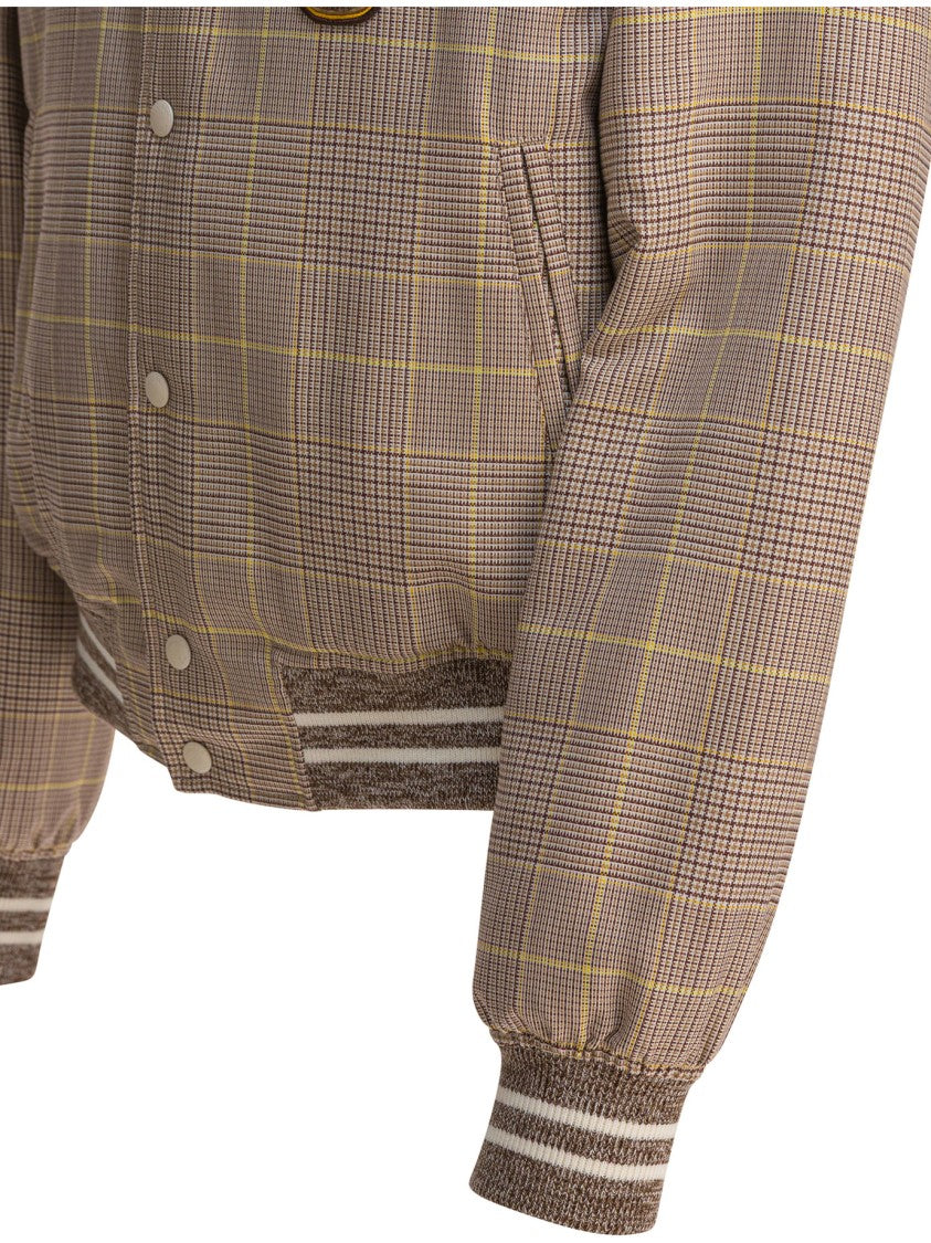 Alexander Mcqueen Beige Plaid Blouson Jacket