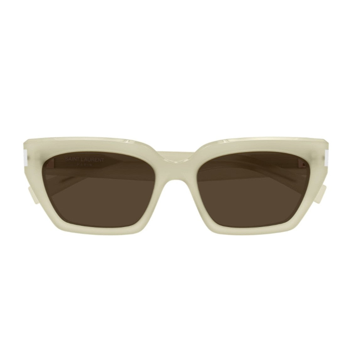 Saint Laurent Ivory Page Corner Angle Sl 826 Recycled Acetate Cat-Eye Sunglasses