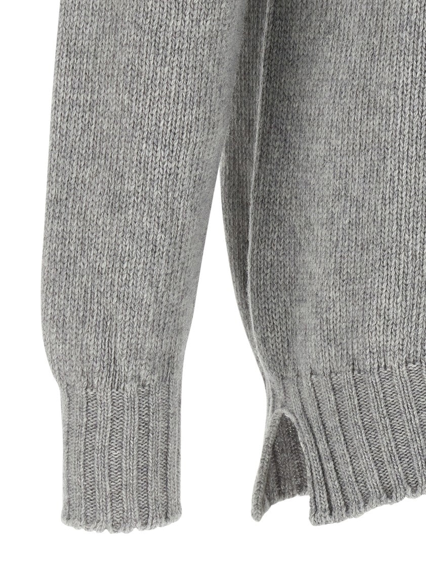 Ma'ry'ya Cashmere Blend Wool Sweater With Ribbed Details