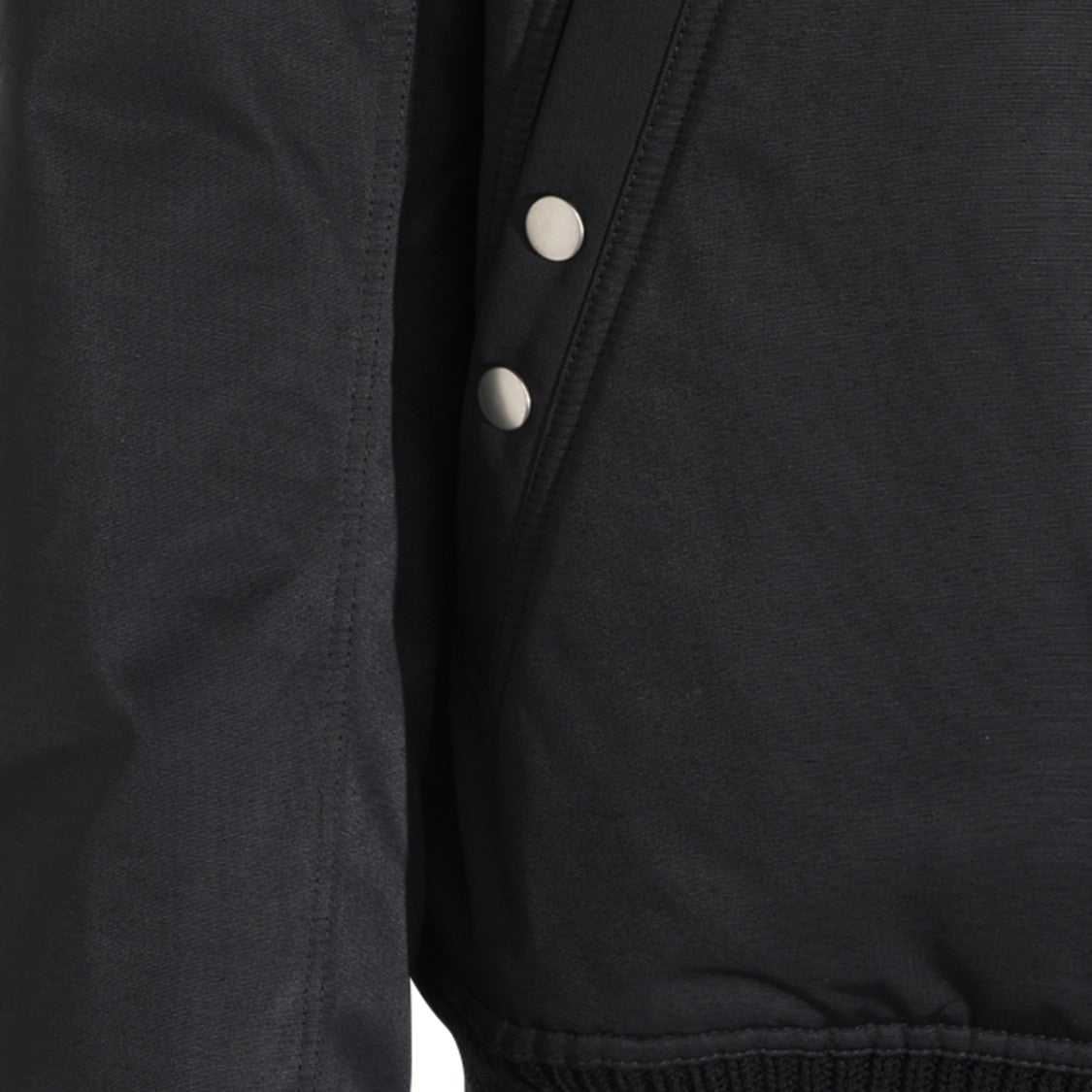 Rick Owens Zippered Black Jacket With Wide Collar And Ribbed Details