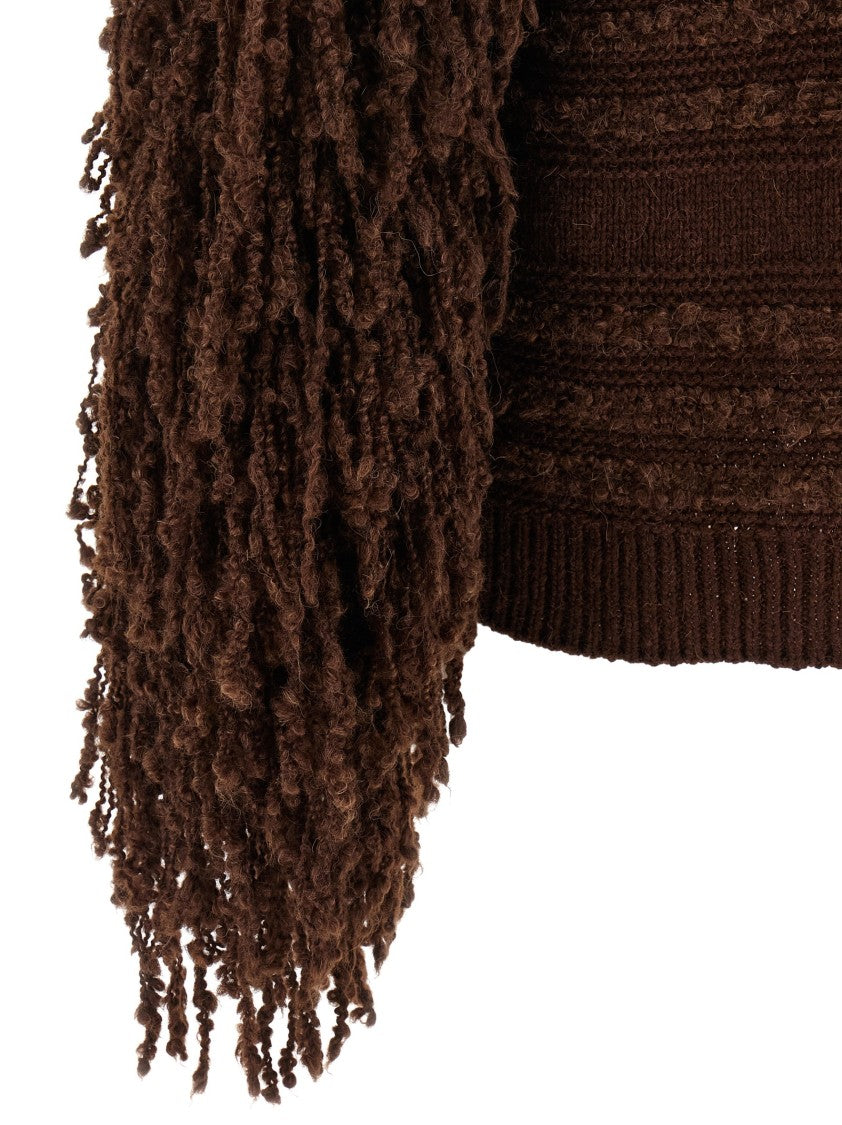 Fabiana Filippi Bouclé Fringed Cardigan