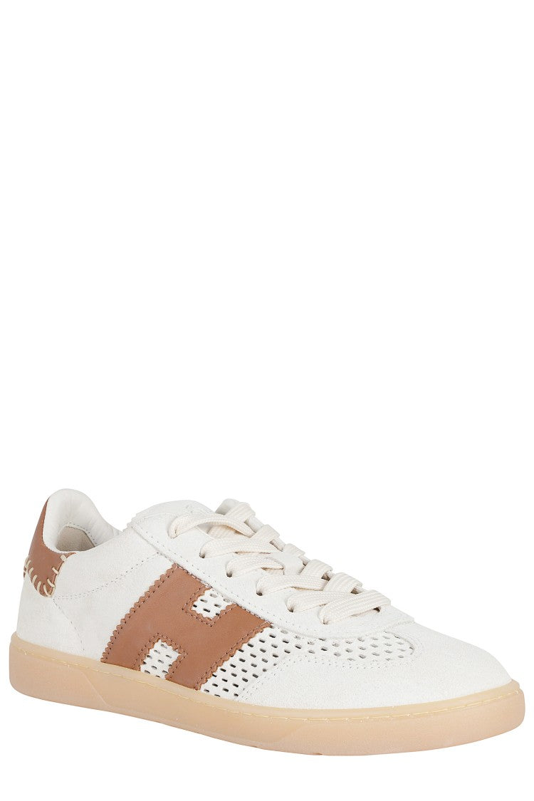 Hogan White Cool Laced Perforated Leather Sneakers