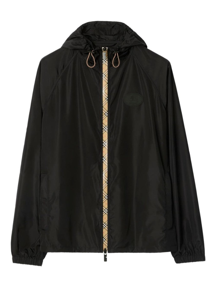 Burberry Minimalistic Black Nylon Jacket With Hood