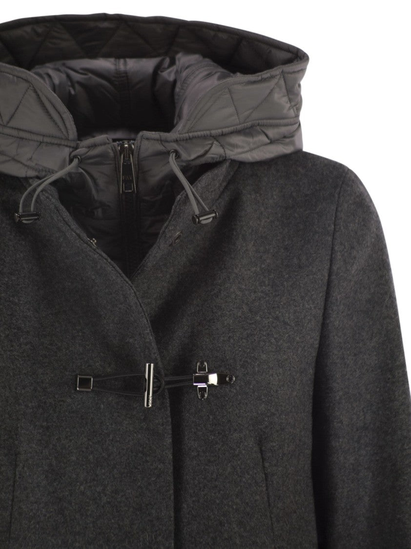 Fay Toggle Coat In Mélange Wool Cloth